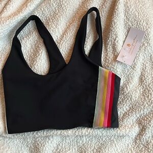 Spiritual gangsta sports bra multicolored striped sides